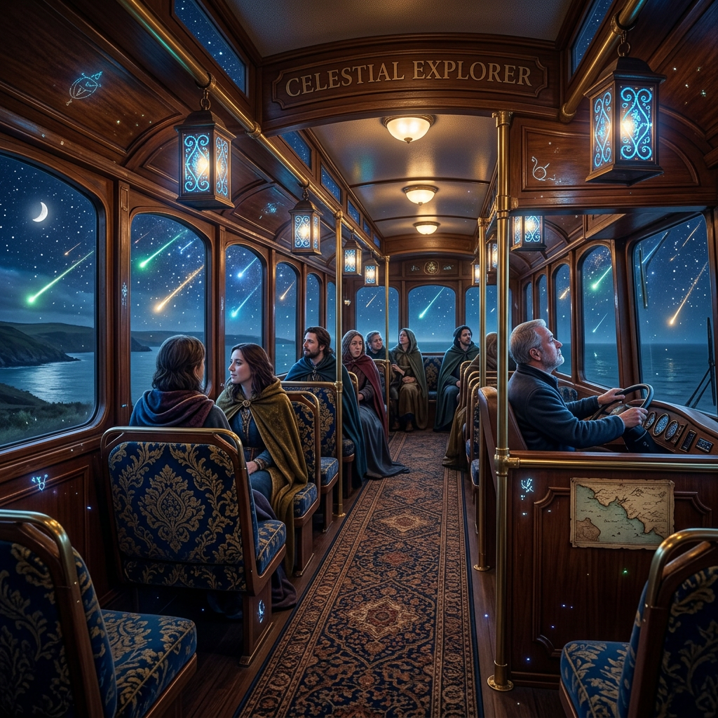Interior of the magical midnight bus